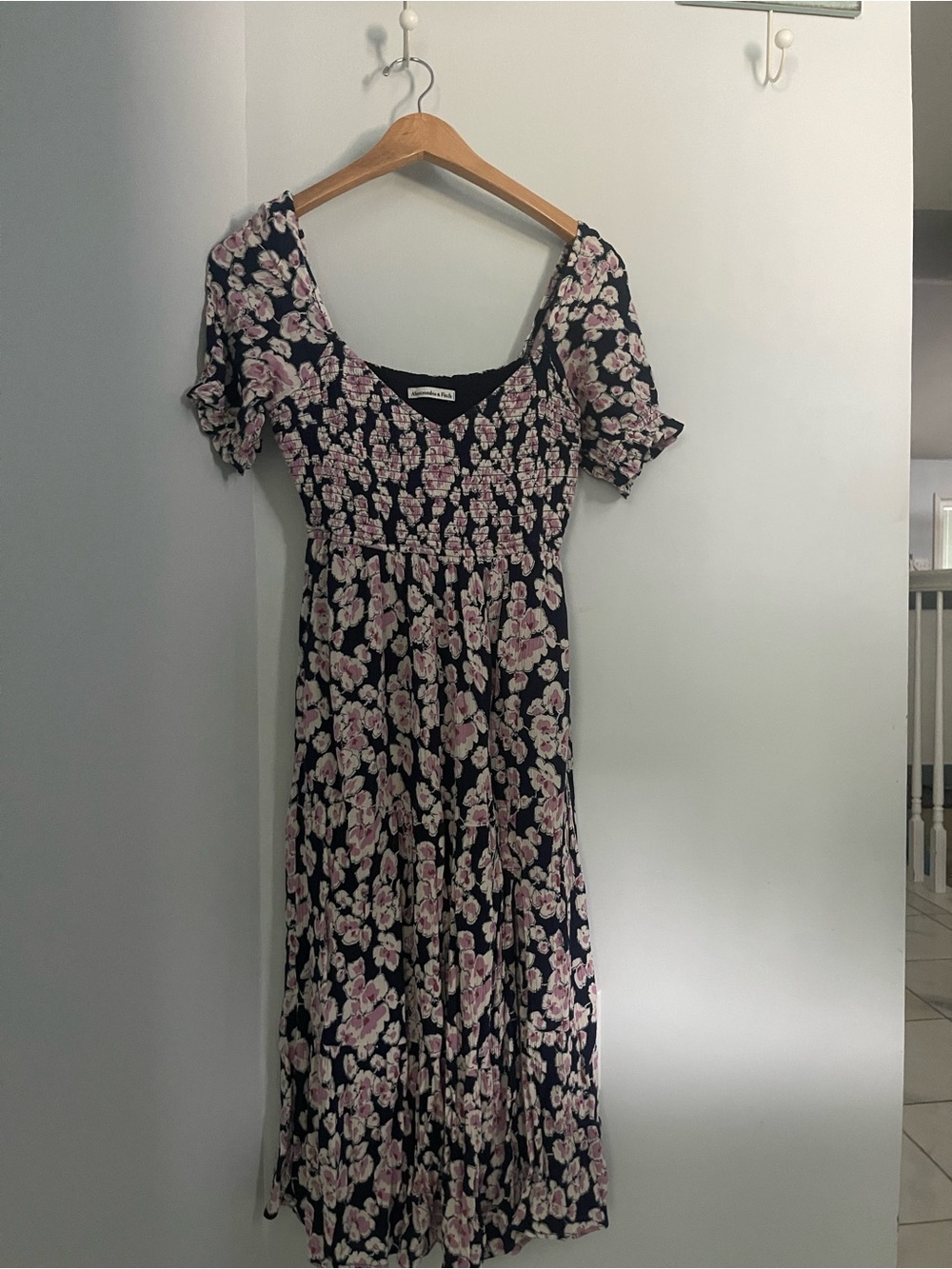 Abercrombie & Fitch Navy Dress with Pink Floral Print
